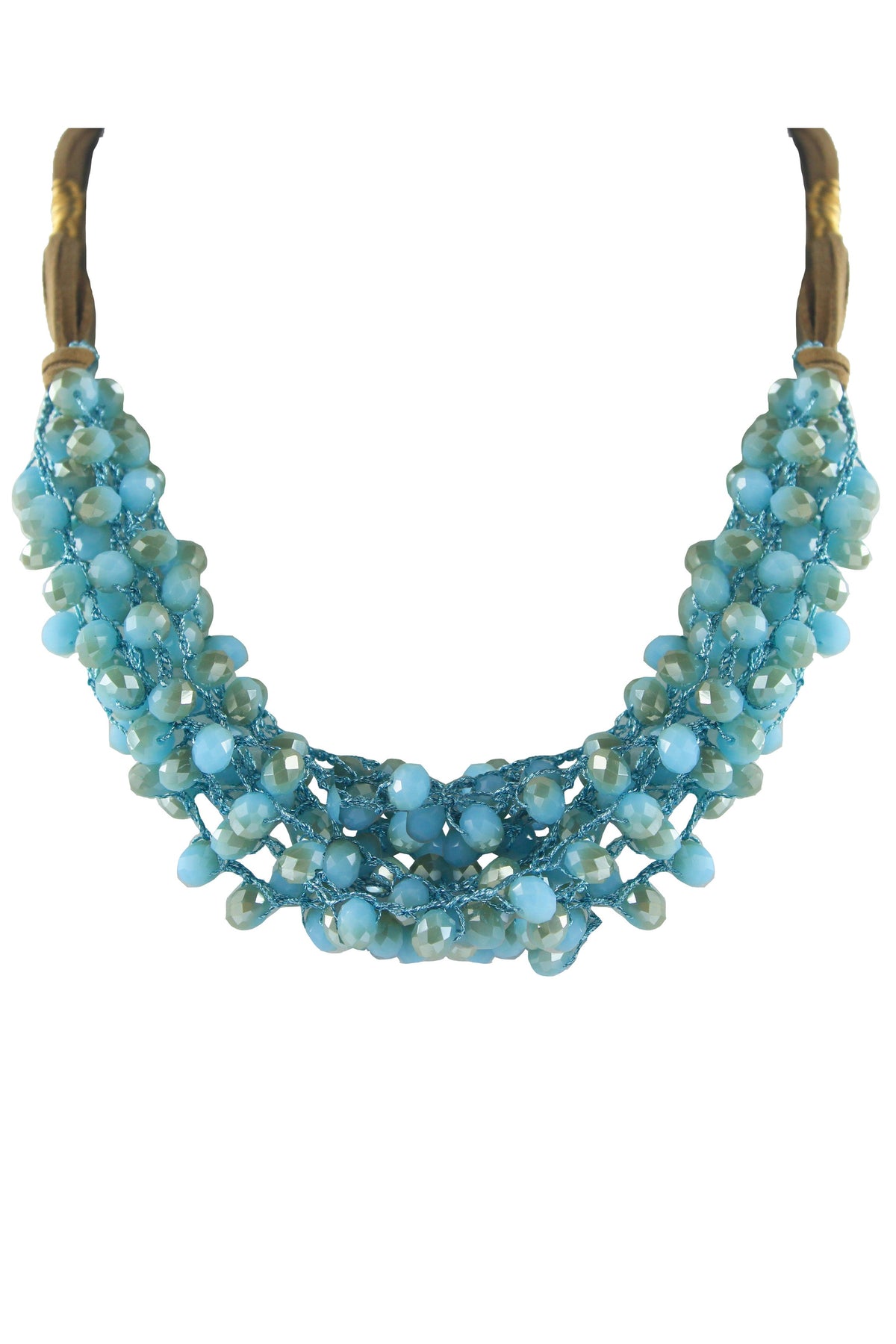 Crystal Beaded Leatherette Necklaces N2428