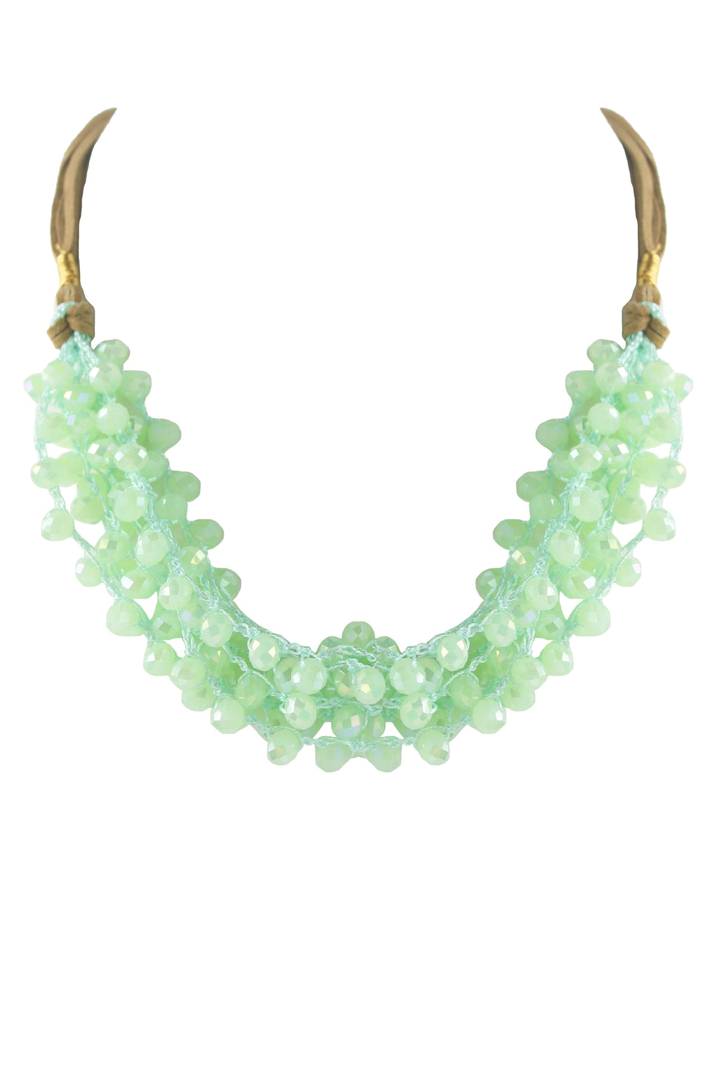 Crystal Beaded Leatherette Necklaces N2428