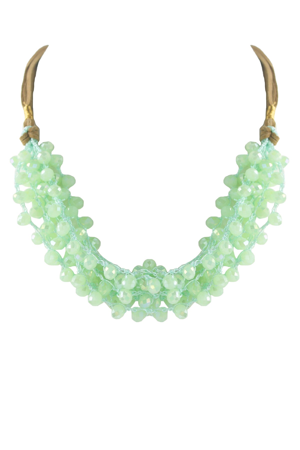 Crystal Beaded Leatherette Necklaces N2428