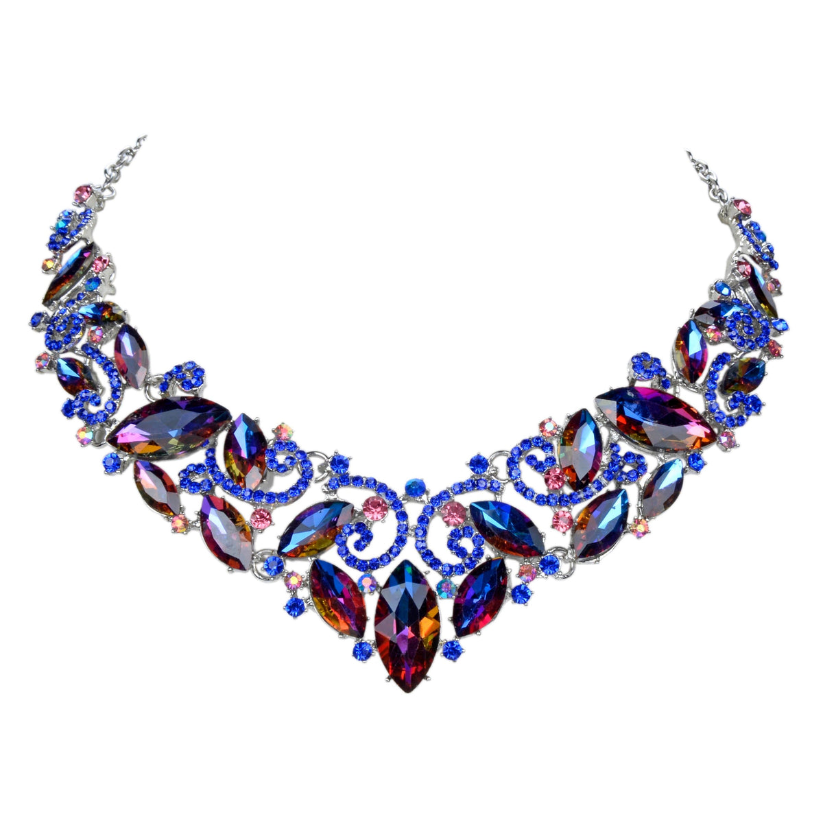 Teardrop Rhinestone Short Necklace N2579
