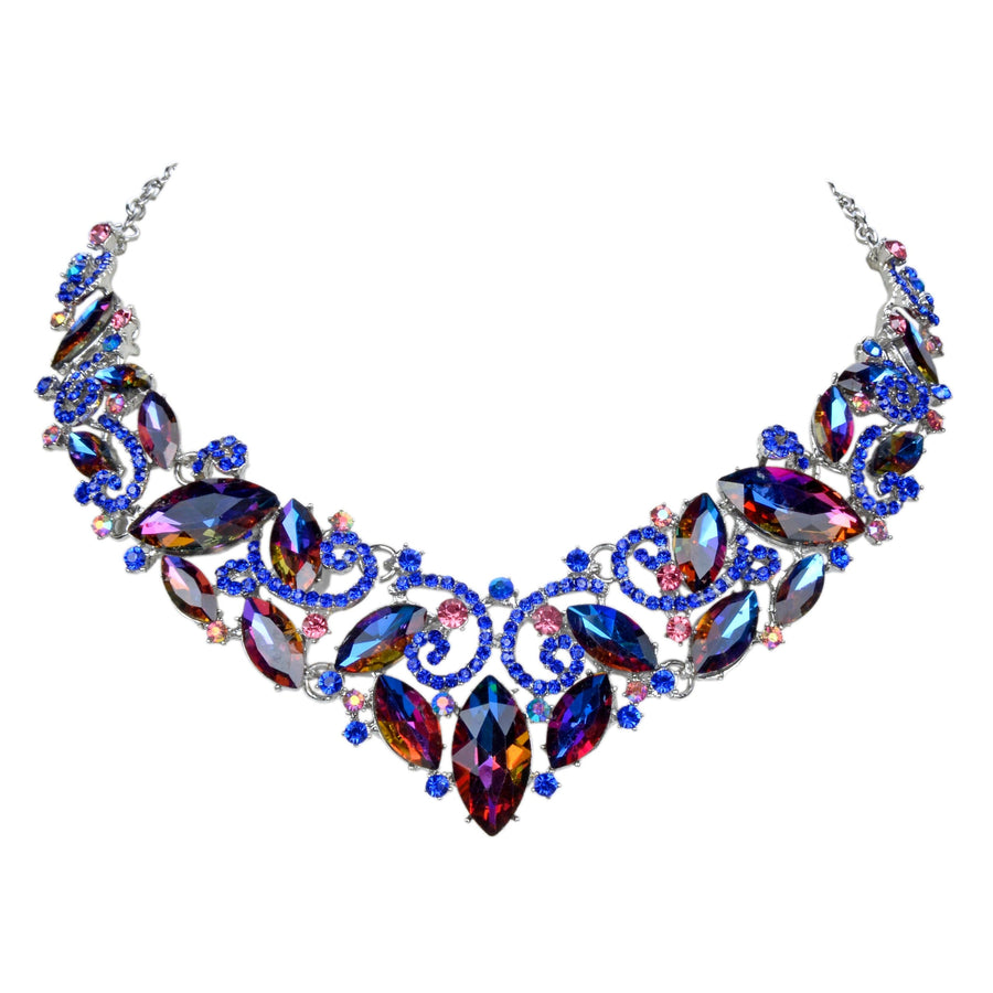 Teardrop Rhinestone Short Necklace N2579