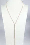 Rhinestone Long Tassel Necklace N2597