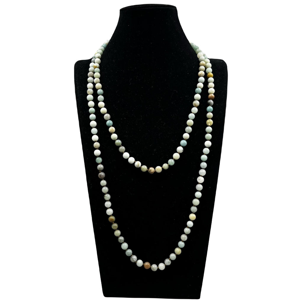 Amazonite Bead Long Necklace N2740