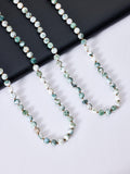 Stone Beaded Necklace N3180 - Tree Line Agate