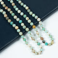 Stone Bead Long Necklace N2740 - Amazonite Gloss