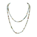 Amazonite Bead Long Necklace N2740