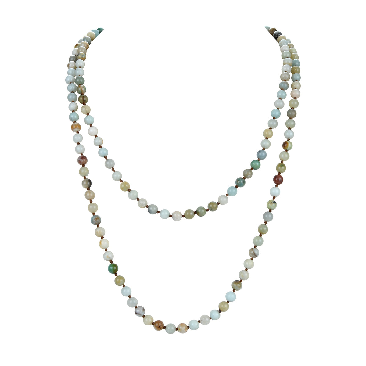 Amazonite Bead Long Necklace N2740