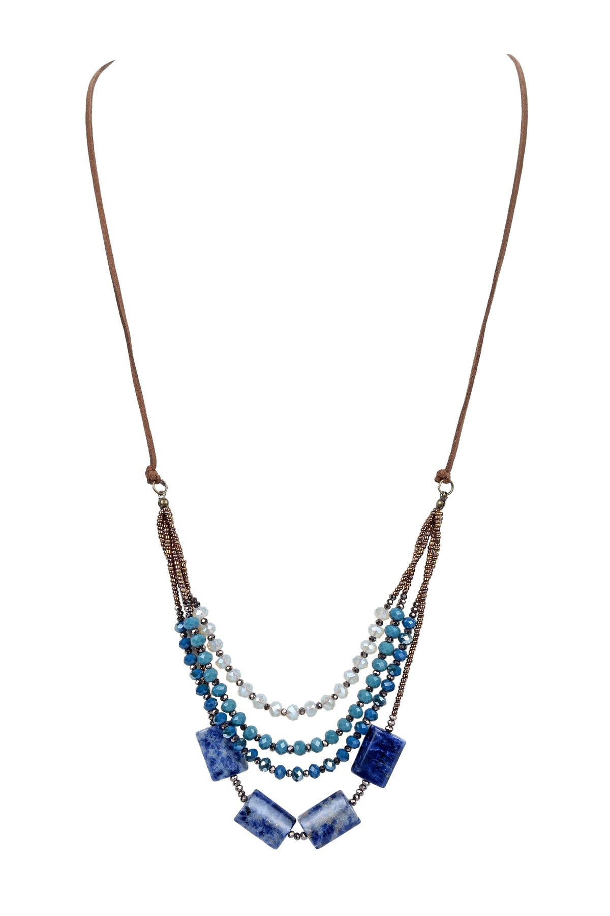 Bohemian Green Crystal Leather Stone Necklaces N2755