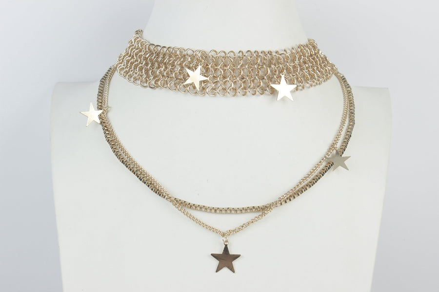 Crystal Choker Star Necklaces N2863