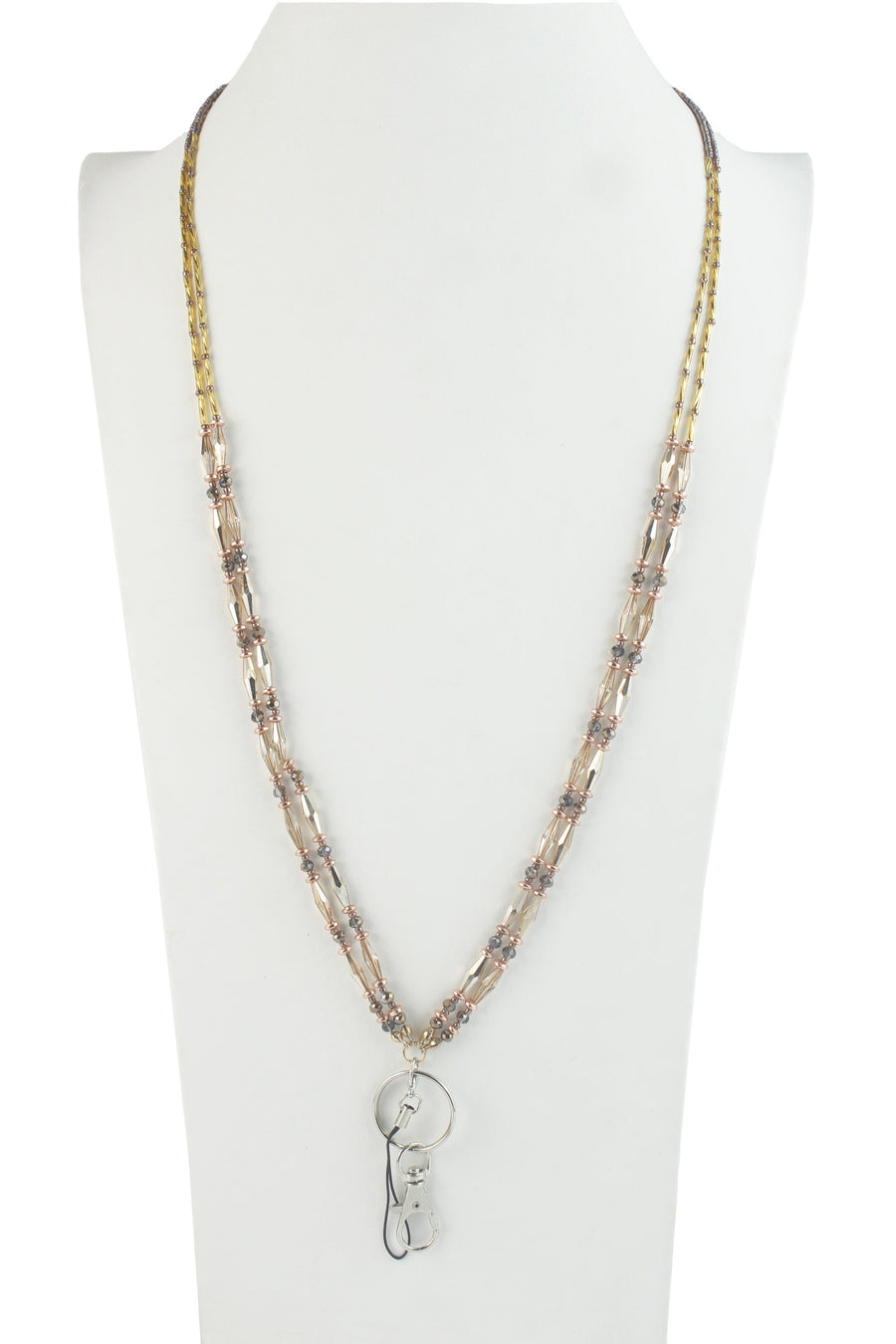 Two Layer Crystal Bead Neck Lanyard N2945