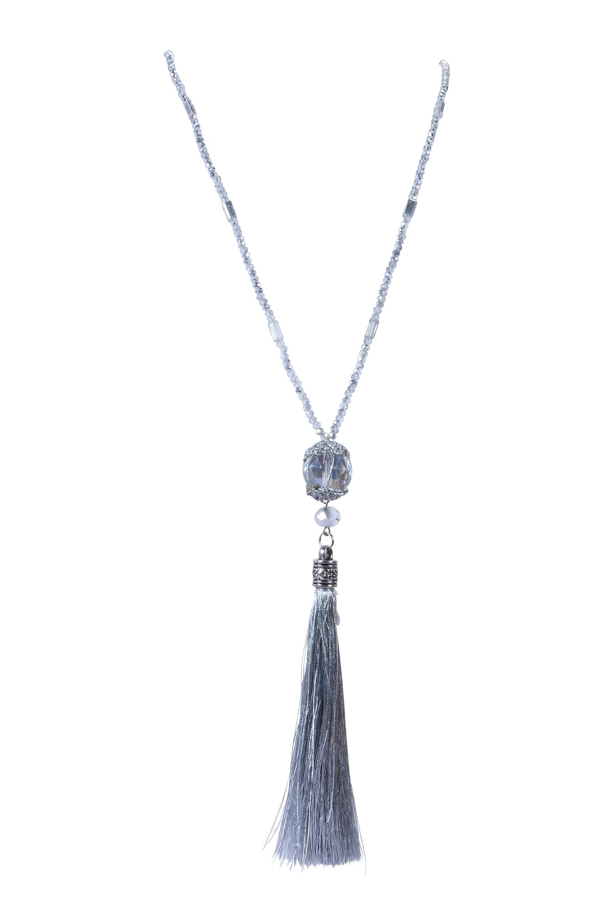 Crystal Beads Tassel Long Chain Pendant Necklaces N2953
