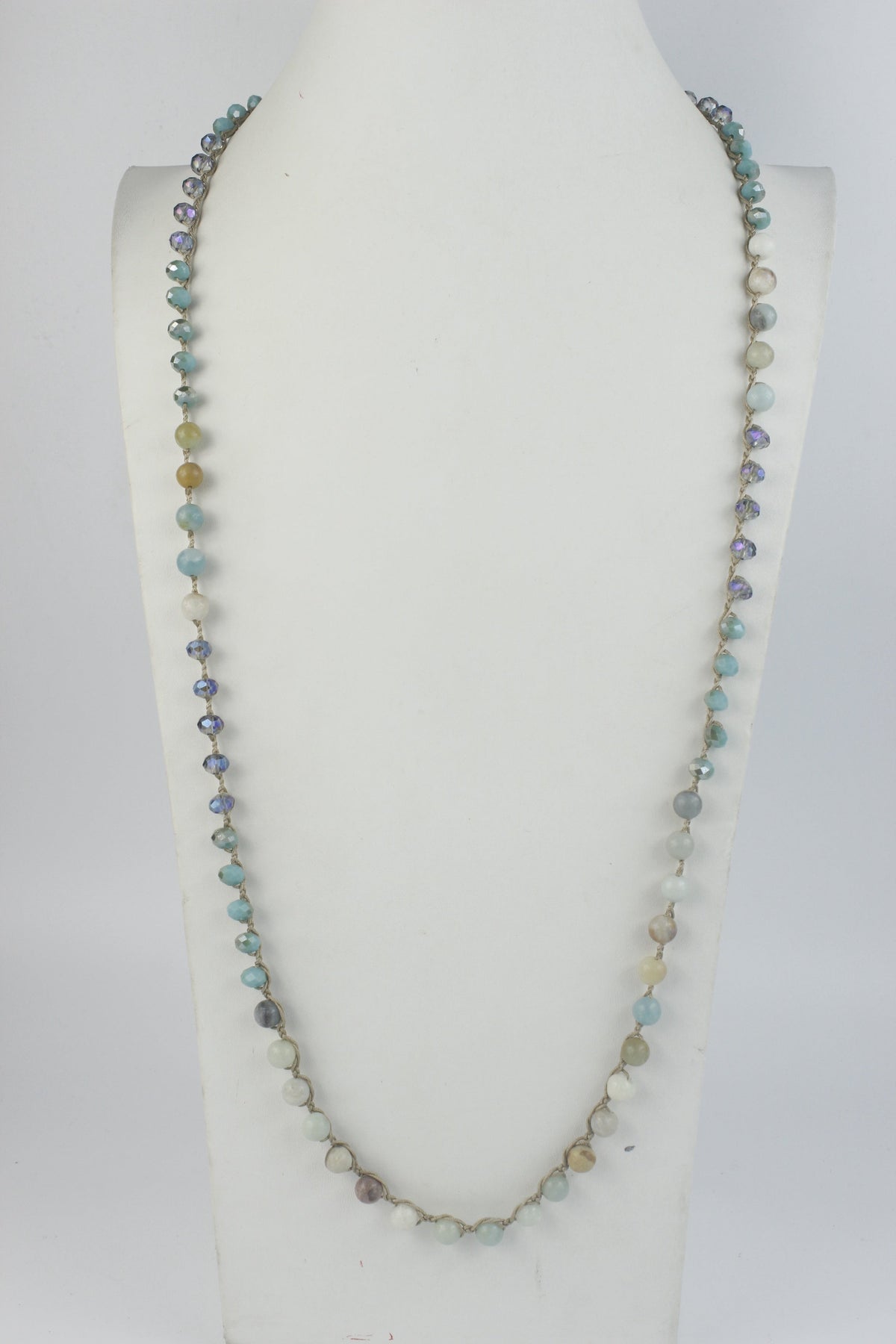 Fashion Handmade Round Stone Long Necklaces N2960