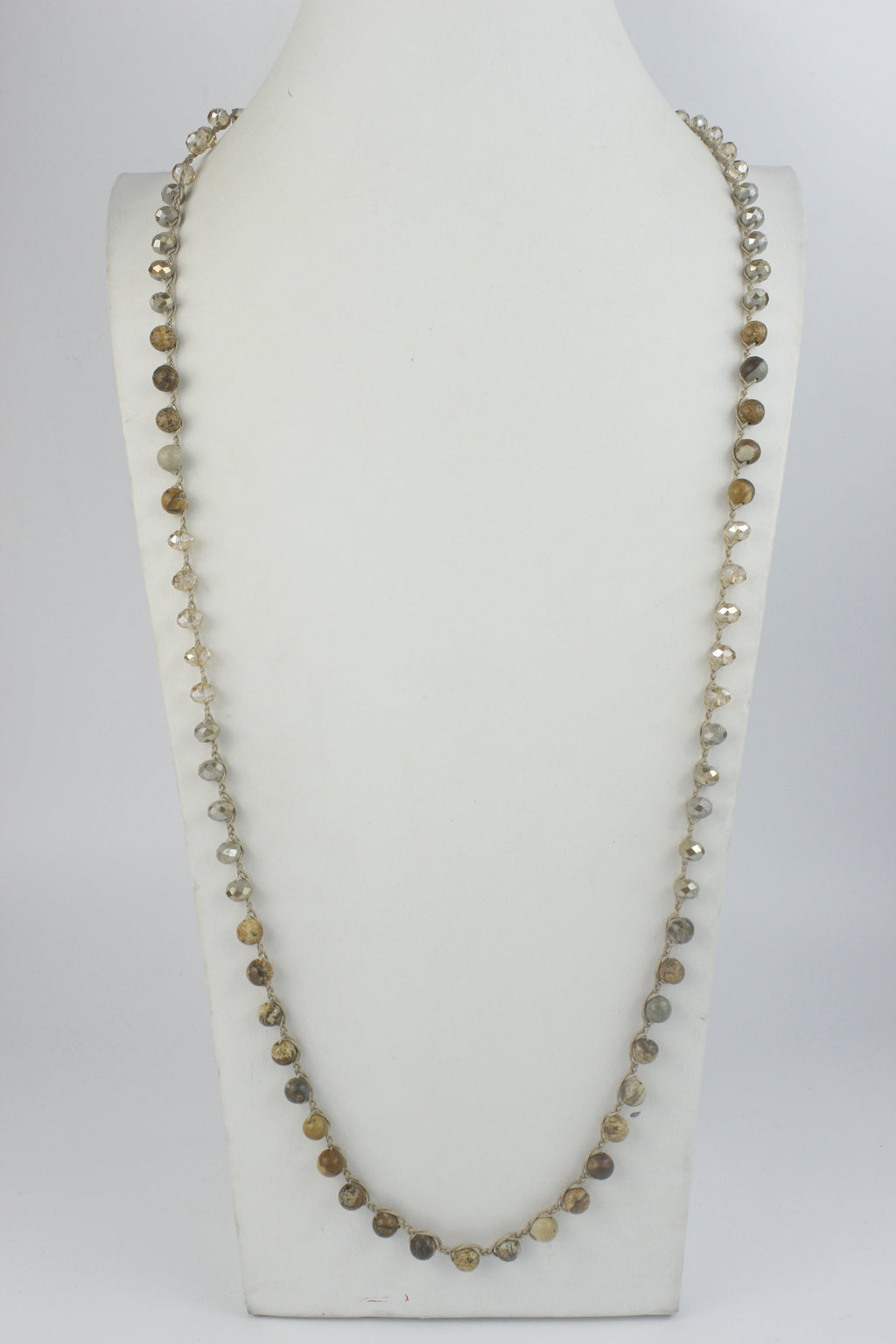 Fashion Handmade Round Stone Long Necklaces N2960