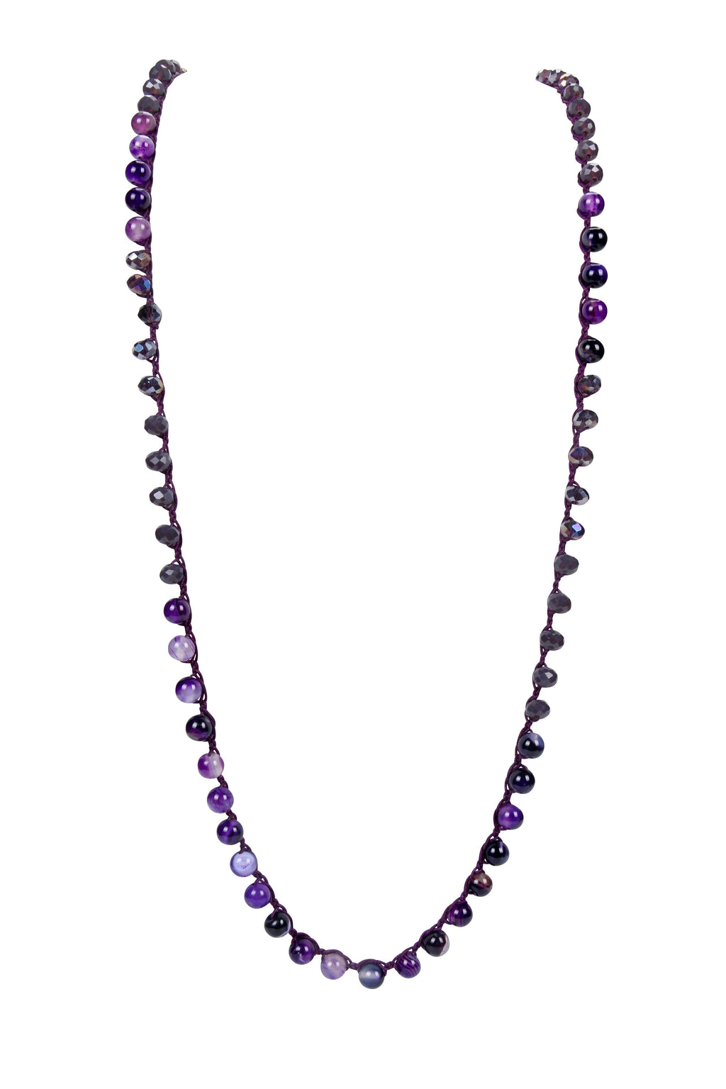 Fashion Handmade Round Stone Long Necklaces N2960