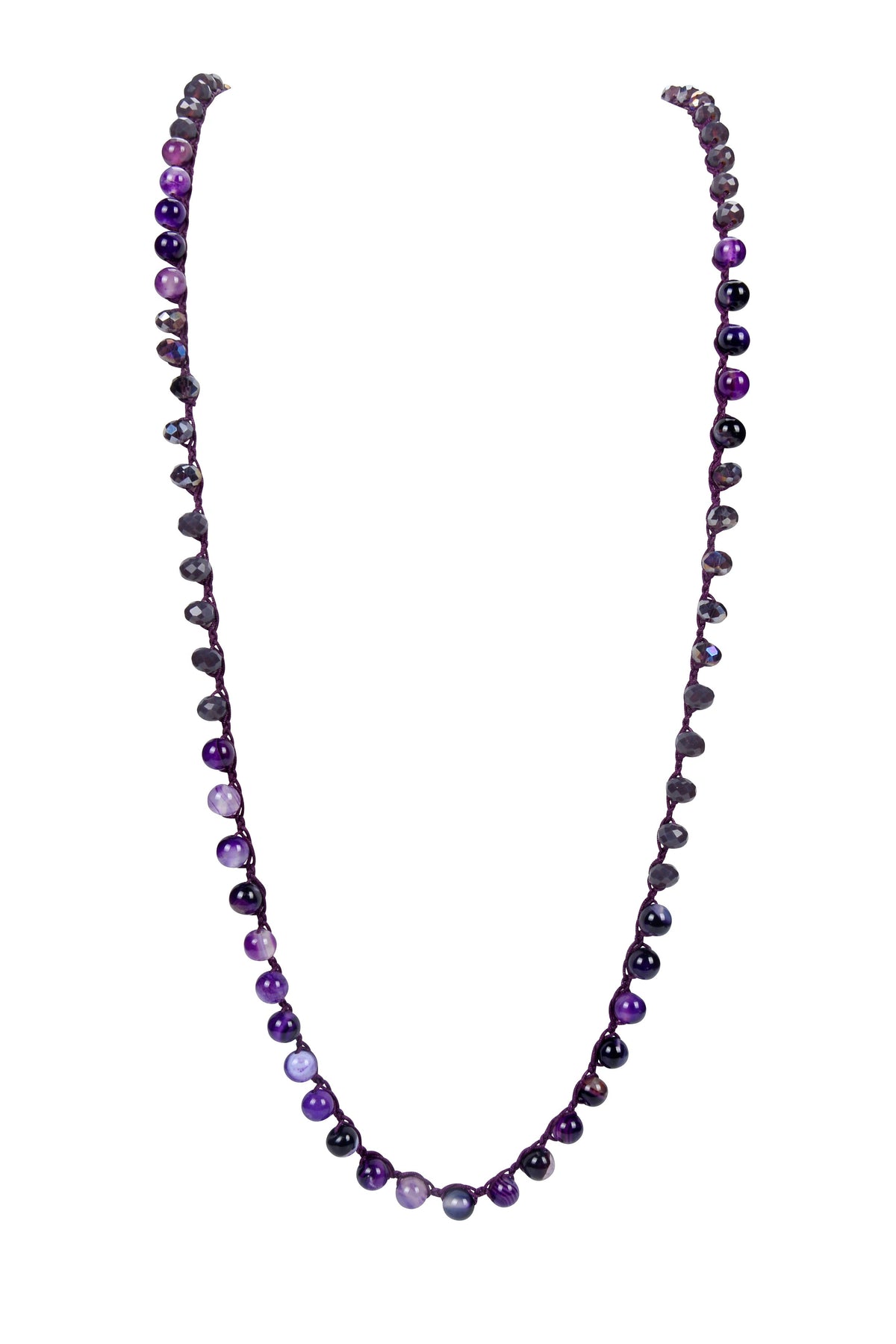 Fashion Handmade Round Stone Long Necklaces N2960