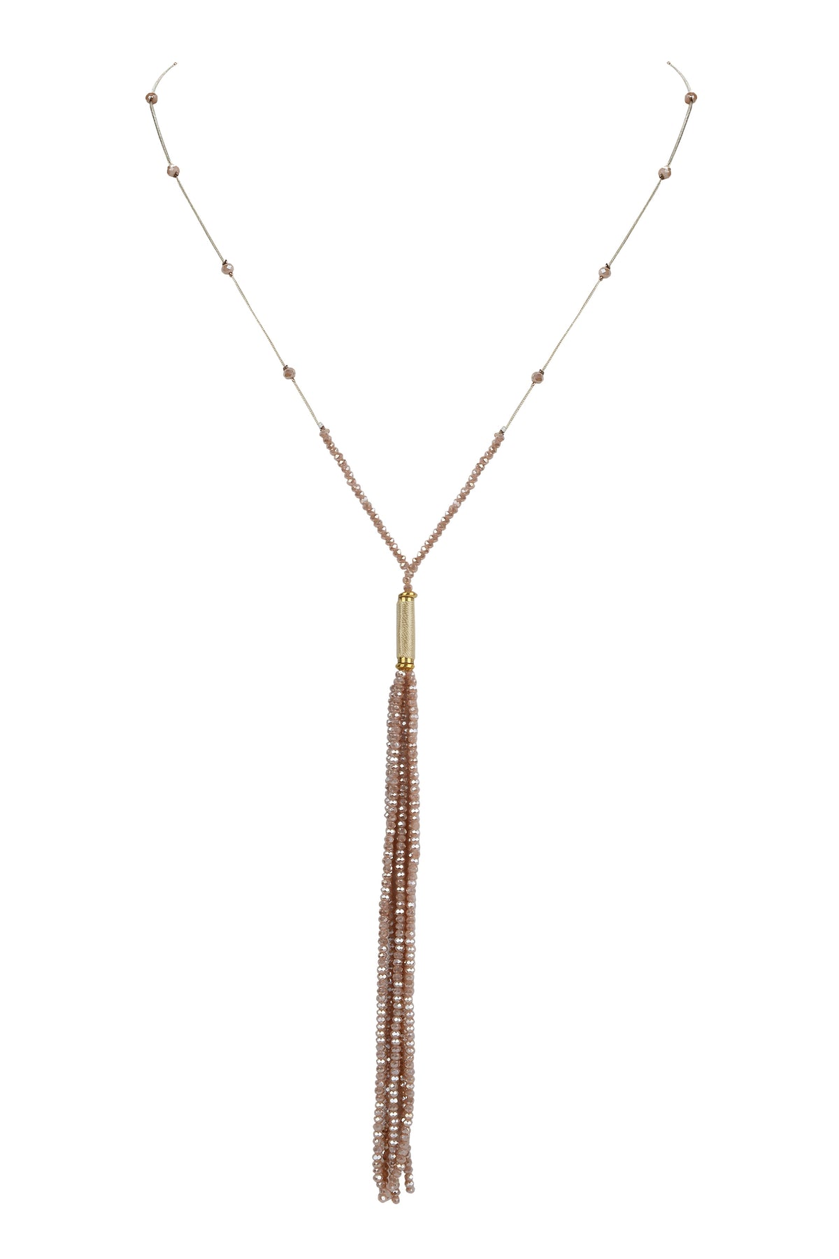 Fashion Women Simple Crystal Tassel Necklace  N2961