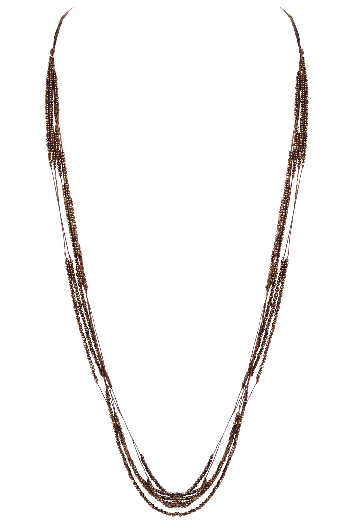 Women Tiny Beads Strand Long Necklaces N3108