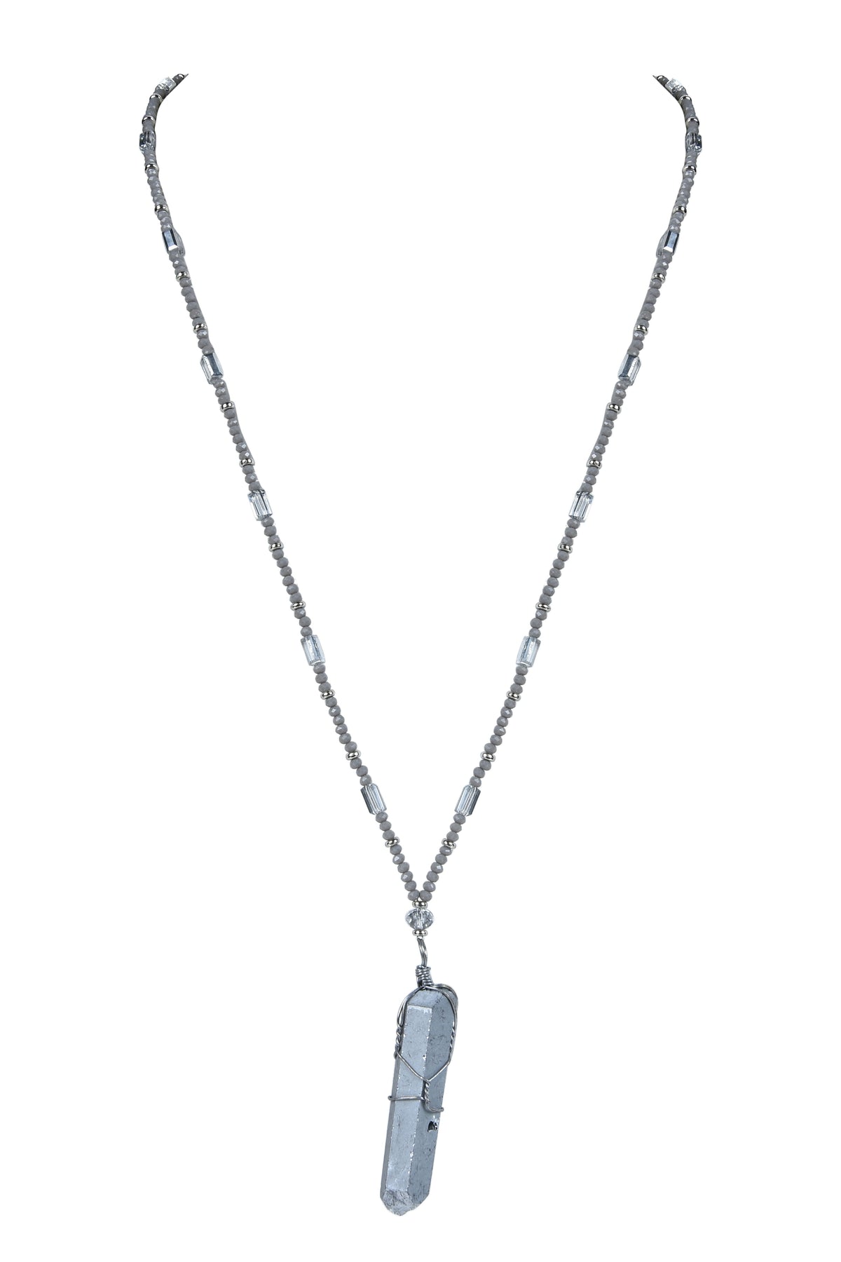 Long Crystal  Stone Pendant Necklaces N3117