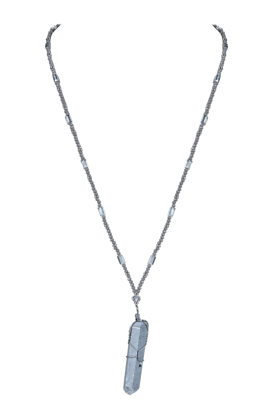Long Crystal  Stone Pendant Necklaces N3117