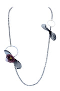 Fashion Women Flower Hoop Beads Long Necklace N3133
