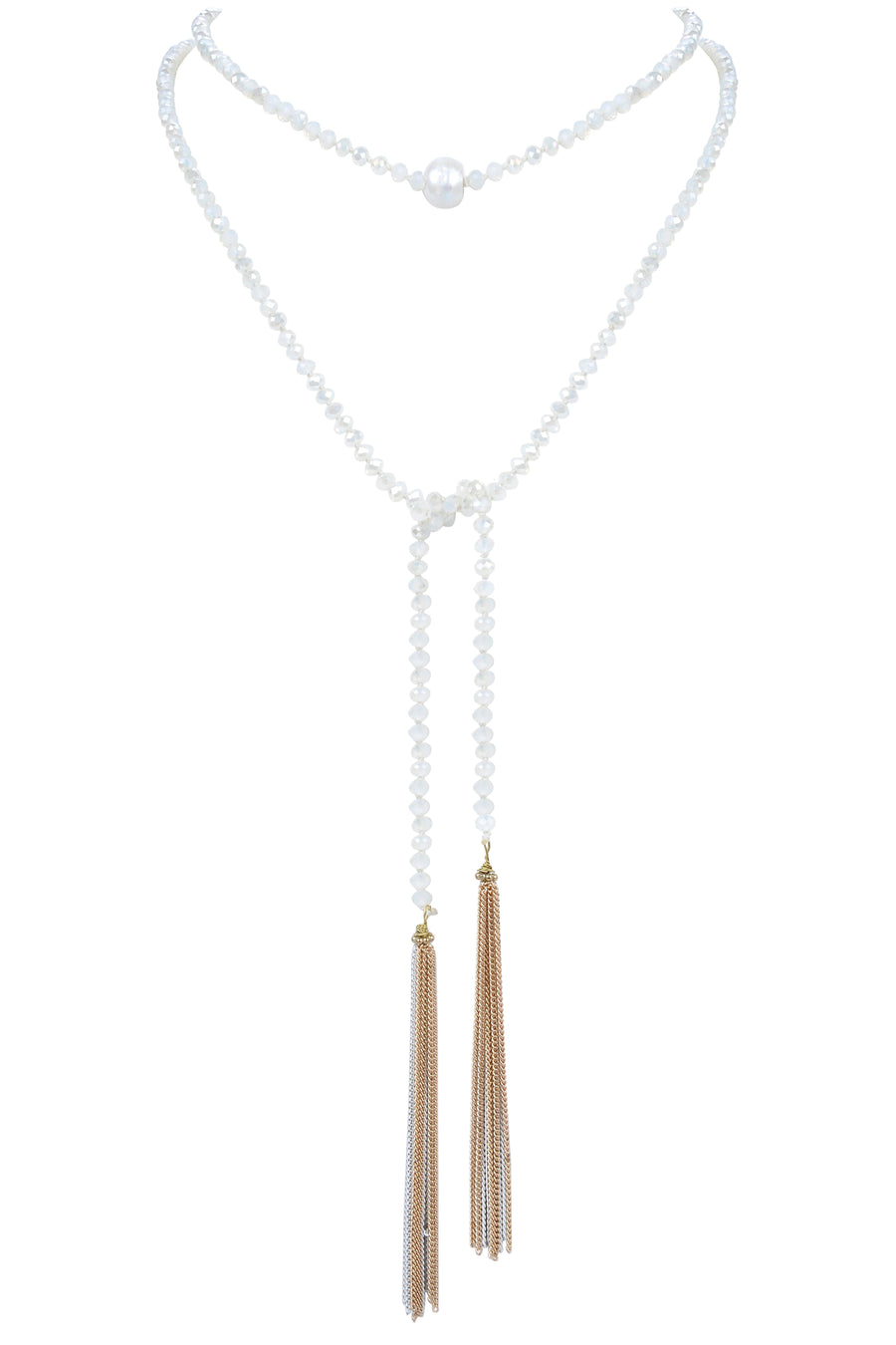 Long Pearl Tassel Necklaces N3176