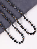 Stone Beaded Necklace N3180 - Black Labradorite