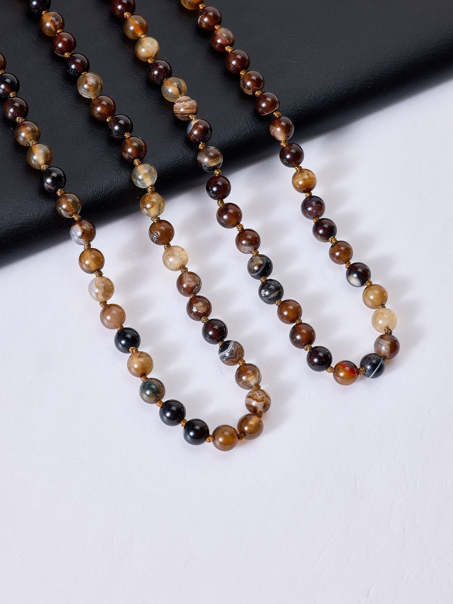 Stone Bead Long Necklace N2740