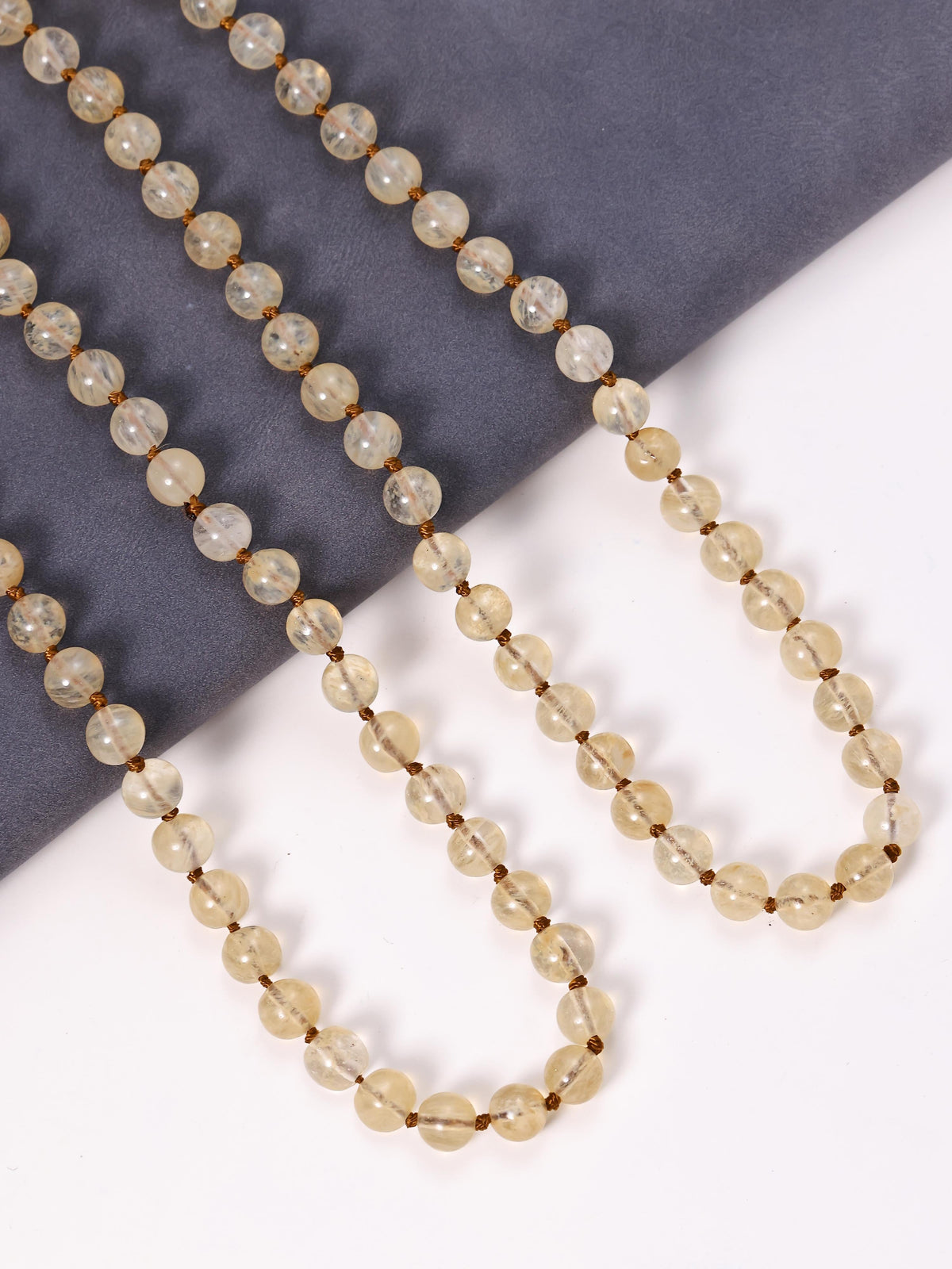 Stone Beaded Necklace N3180 - Citrine Quartz