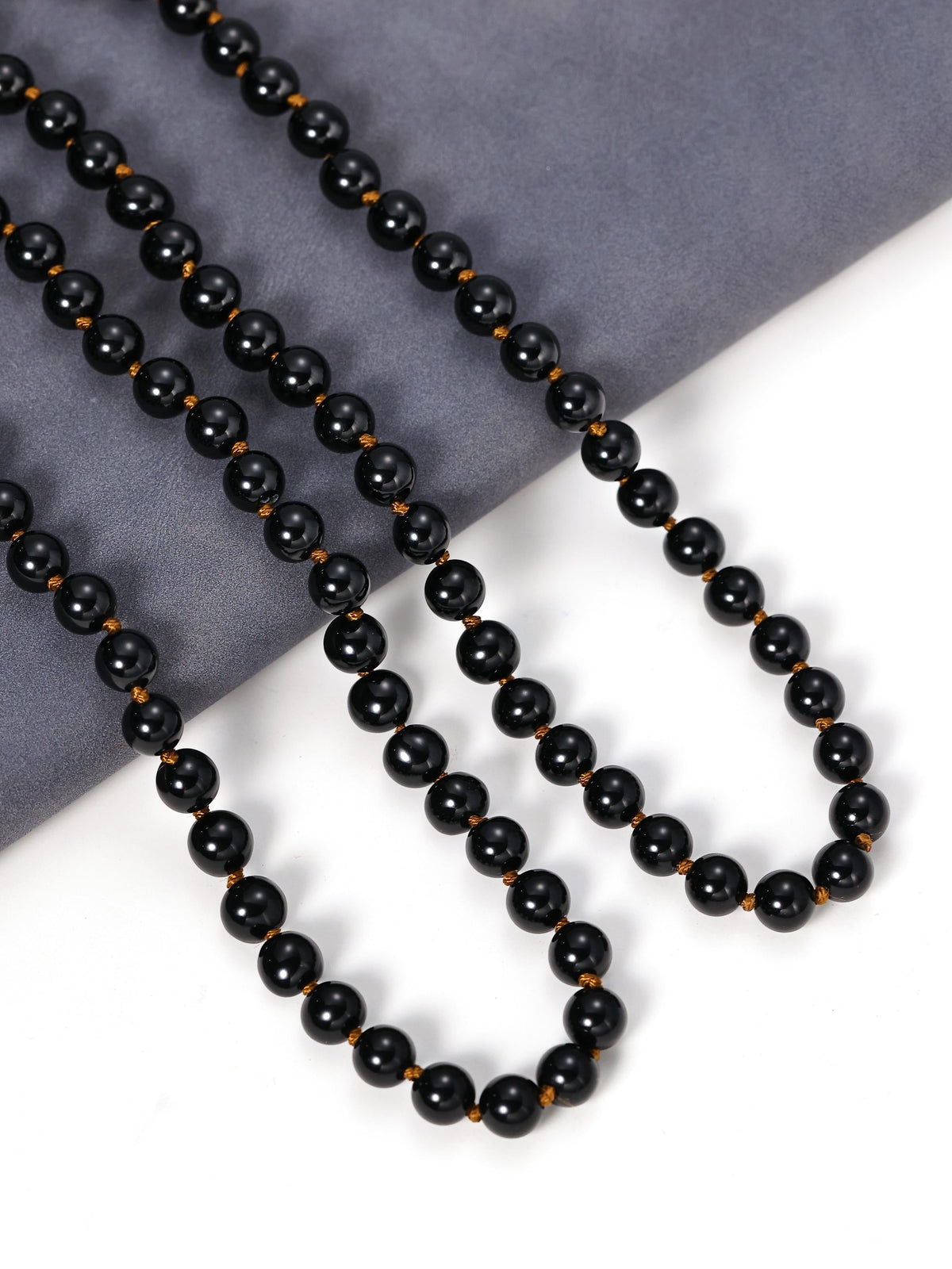 Stone Beaded Necklace N3180 - Onyx