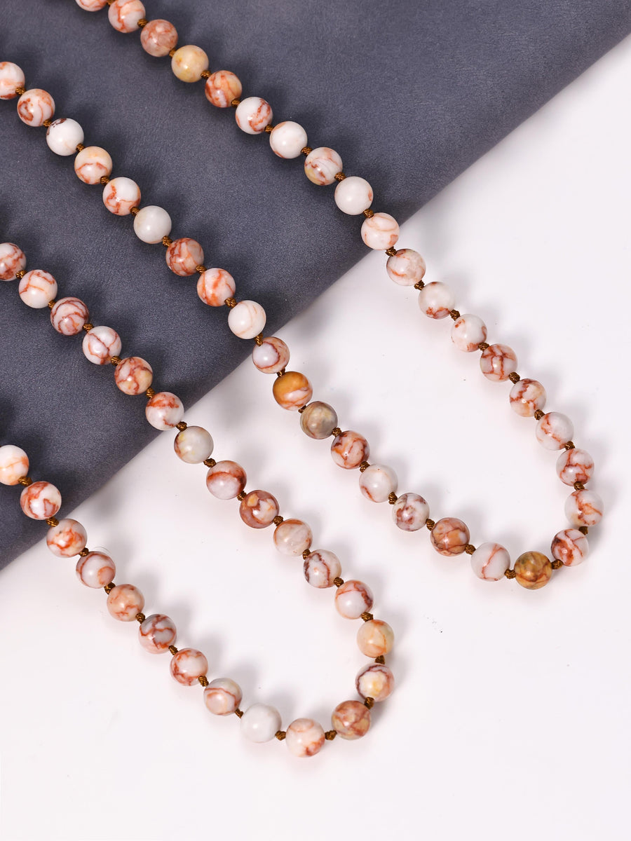 Stone Bead Long Necklace N2740