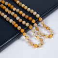 Golden Jade Stone Beaded Necklace N3180