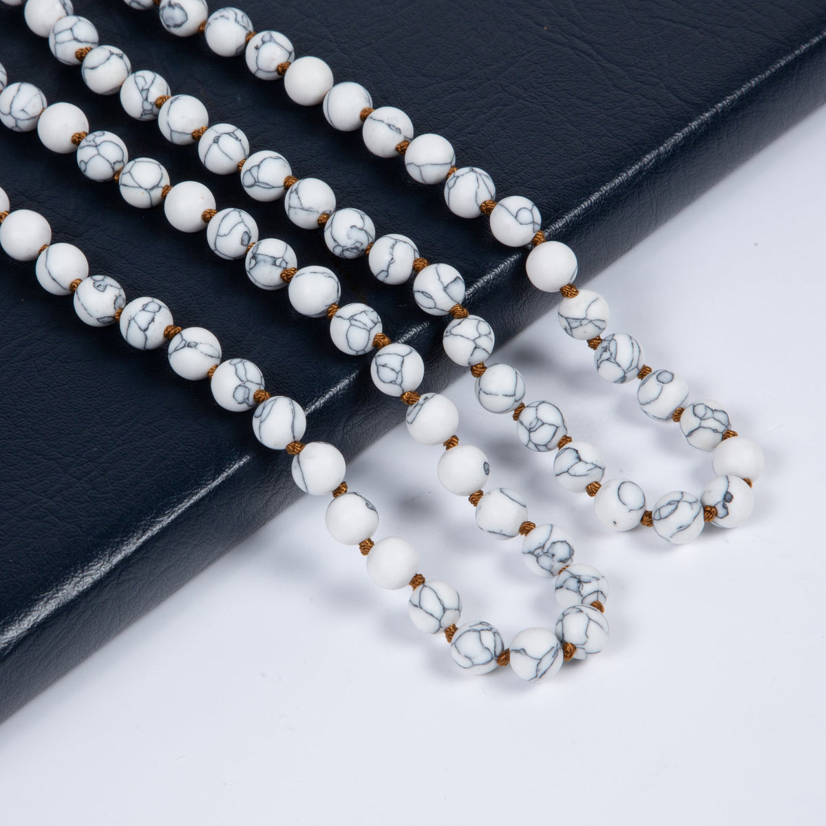 Stone Beaded Necklace N3180 - Composed Howlite