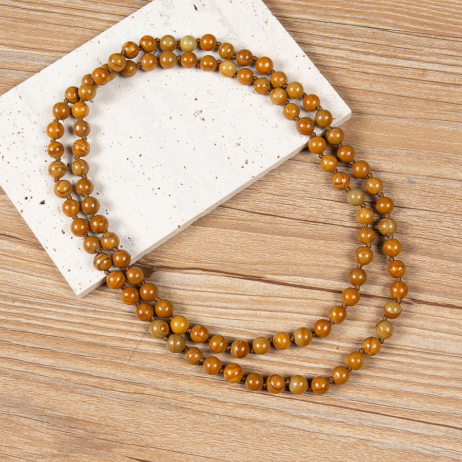 Woodenline Jasper Beaded Necklace N3180