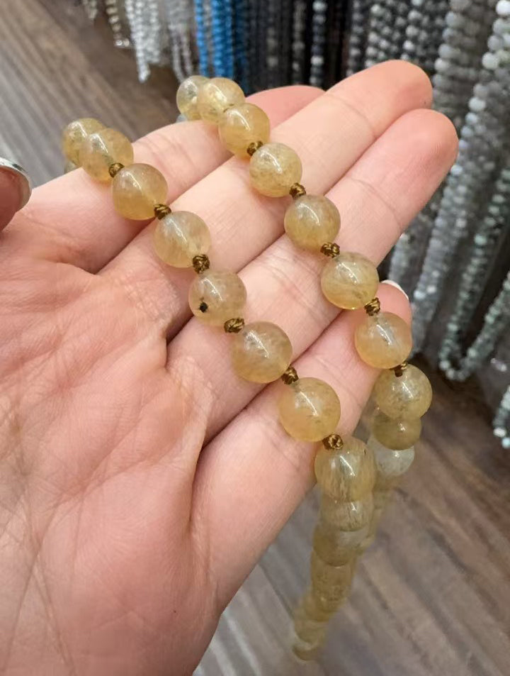 Citrine Quartz Stone Beaded Necklaces N3180