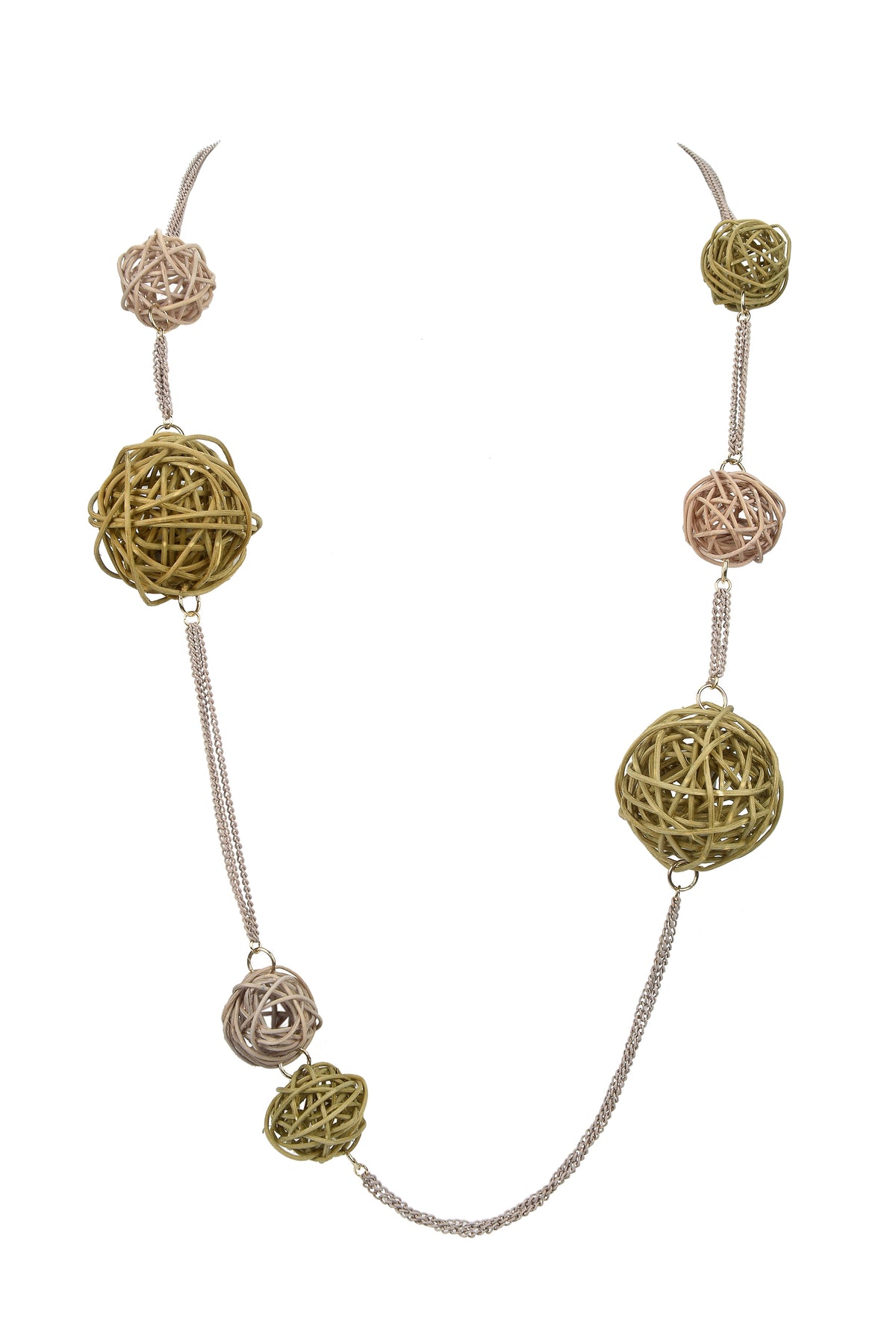 Twine Ball Chain Long Necklace N3307