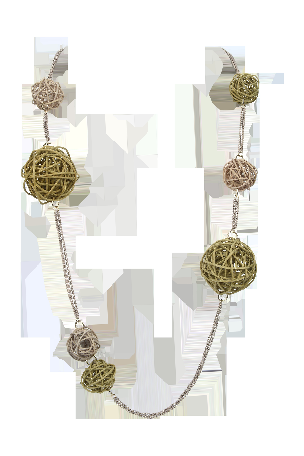 Twine Ball Chain Long Necklace N3307