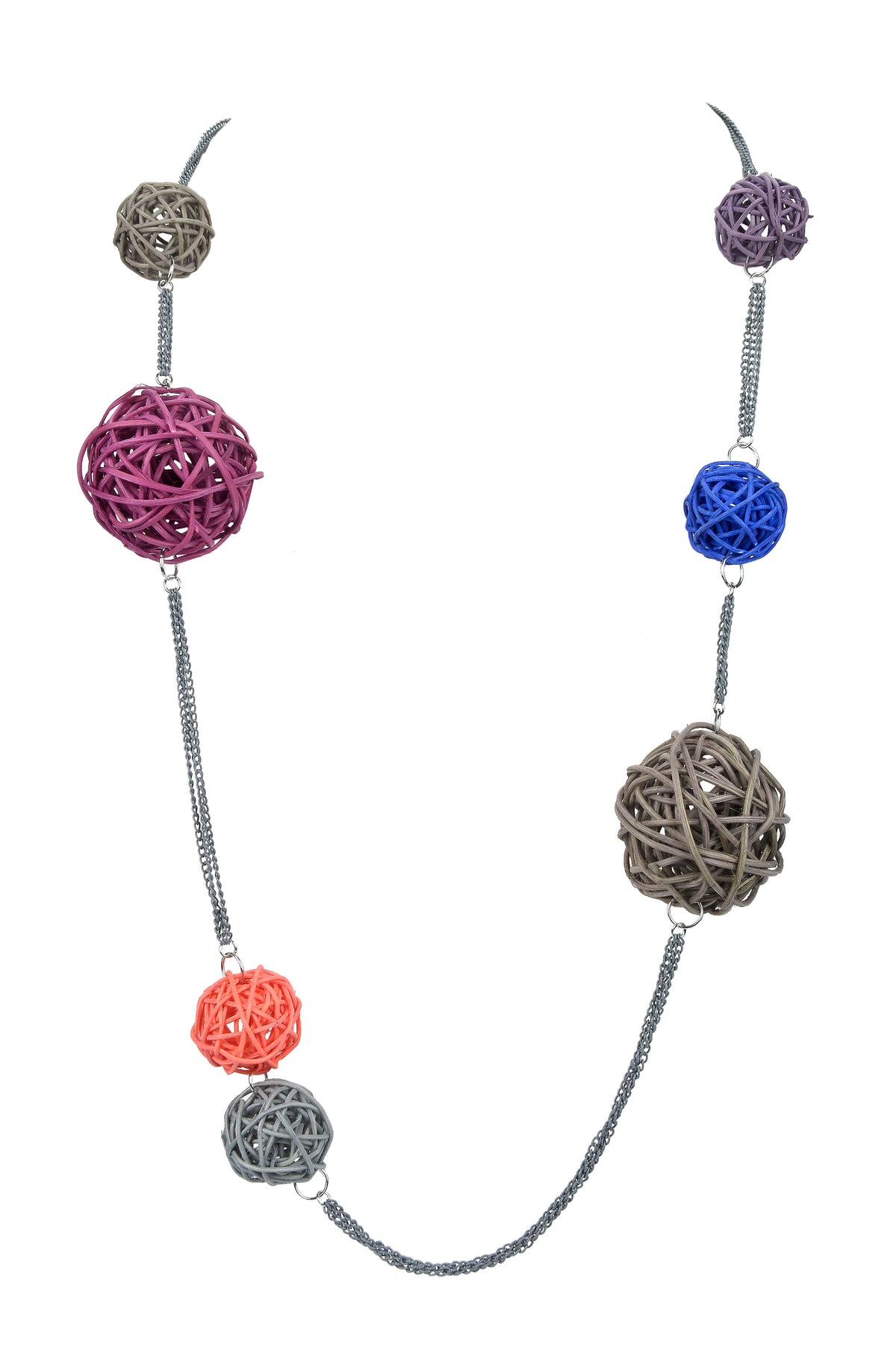Twine Ball Chain Long Necklace N3307