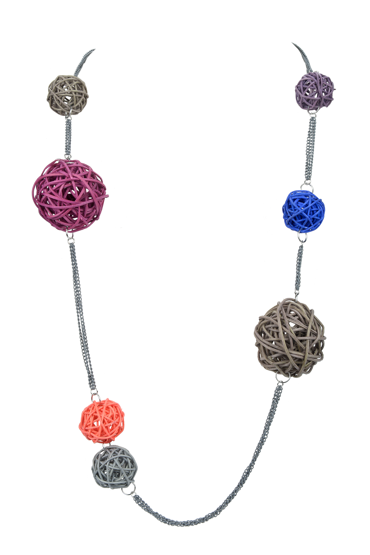 Twine Ball Chain Long Necklace N3307