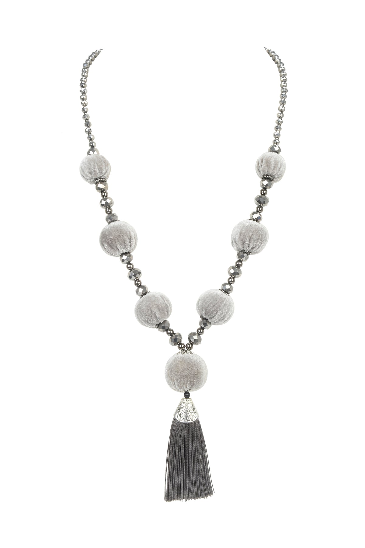Pompom Tassel Necklace N3356