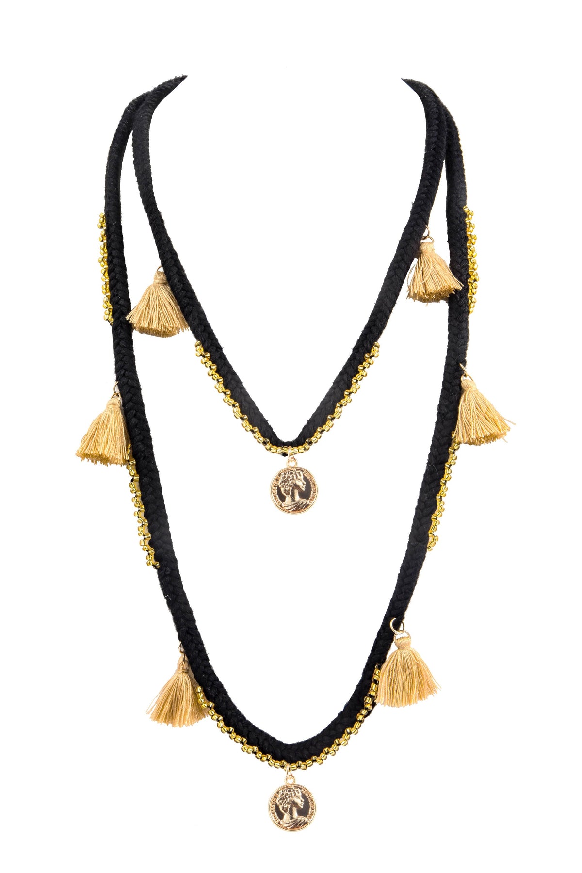 Bohemian Textile Tassels Pendants Necklace N3412
