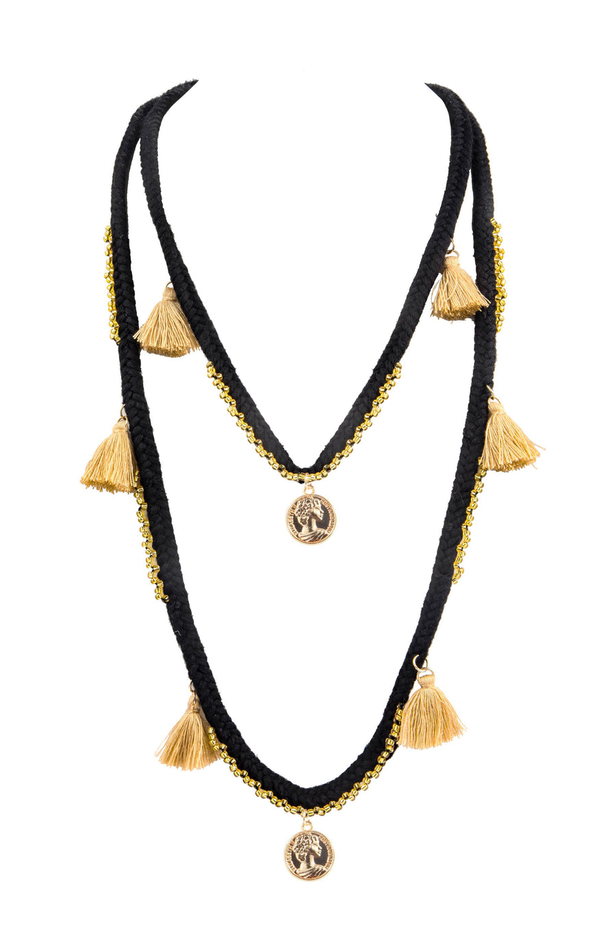 Bohemian Textile Tassels Pendants Necklace N3412