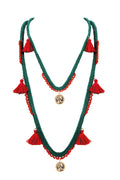Bohemian Textile Tassels Pendants Necklace N3412