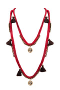 Bohemian Textile Tassels Pendants Necklace N3412