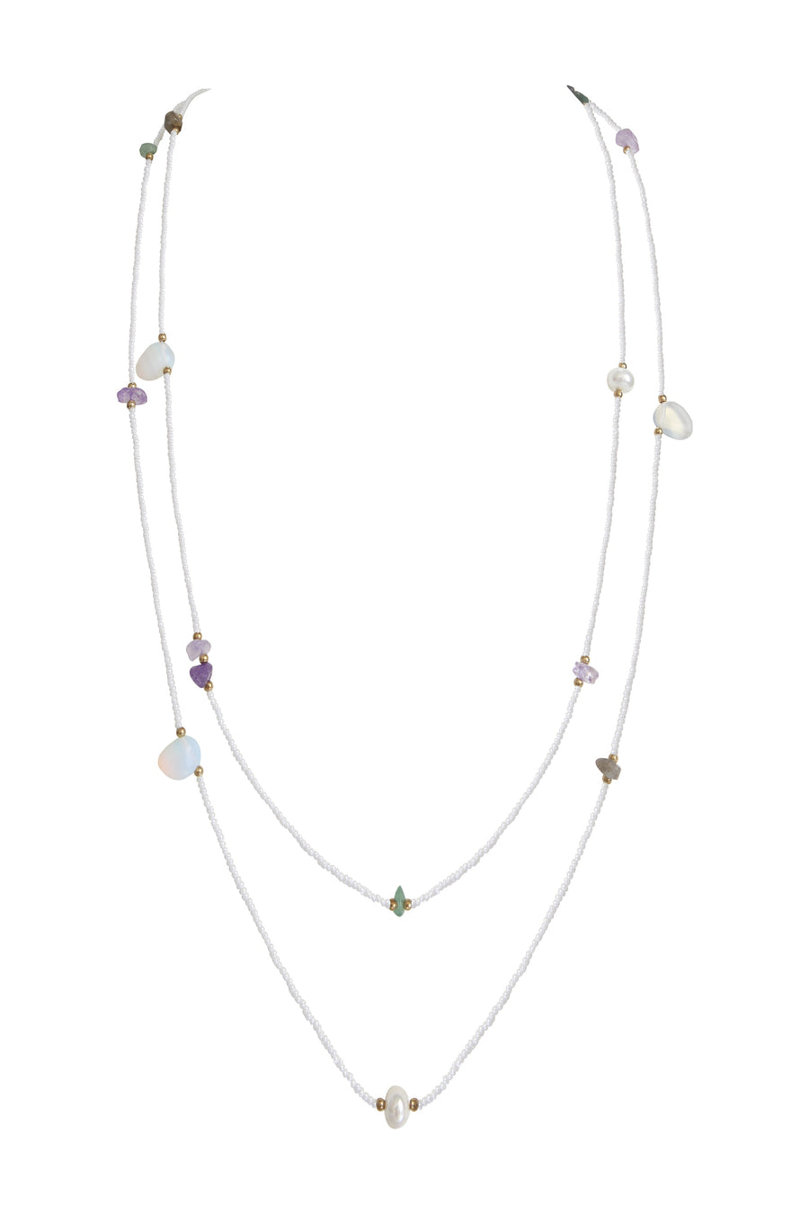 Simple Style Seed Beads Long Necklaces N3501