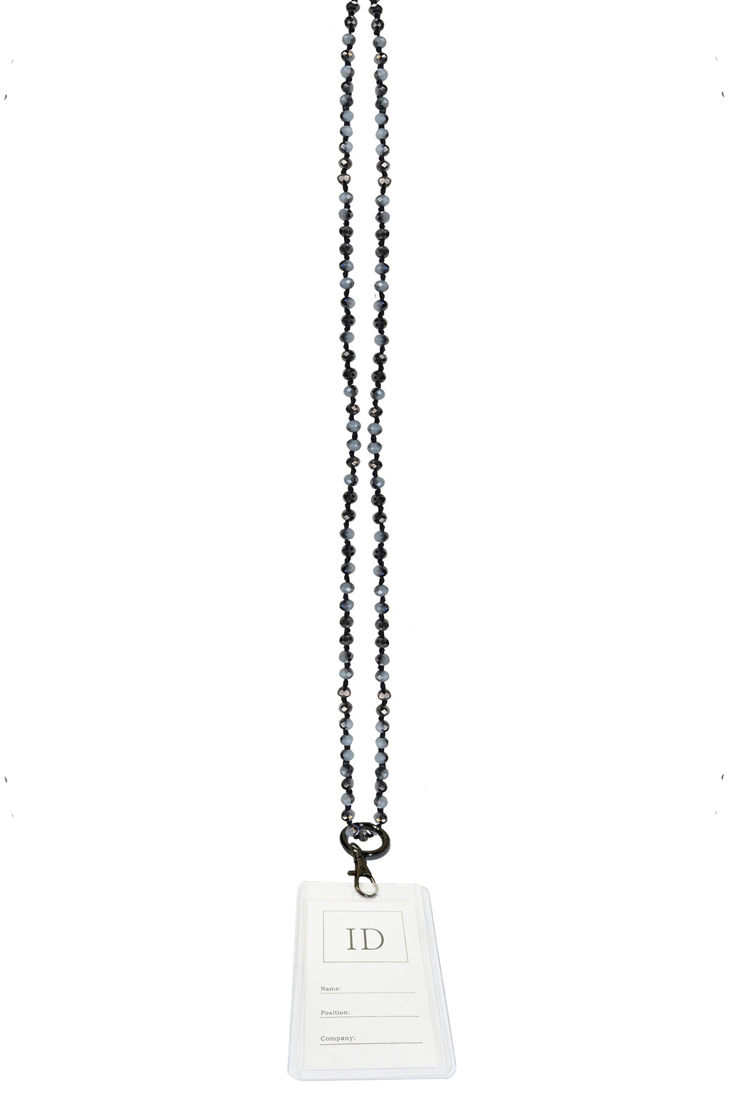 Crystal Bead Necklaces Badge Holder N3537