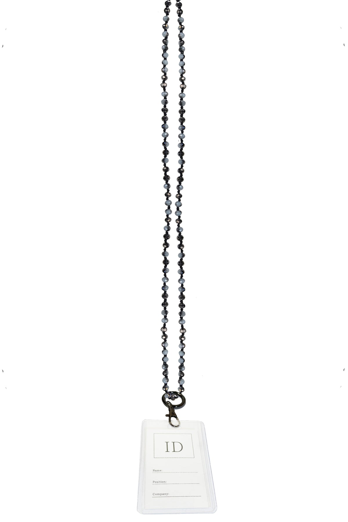 Crystal Bead Necklaces Badge Holder N3537