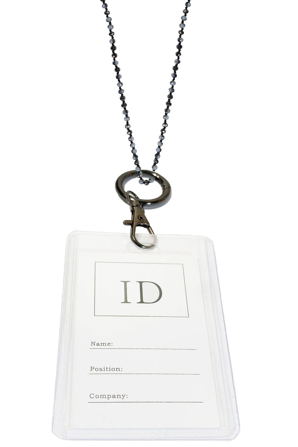 Crystal Bead Necklaces Badge Holder N3537