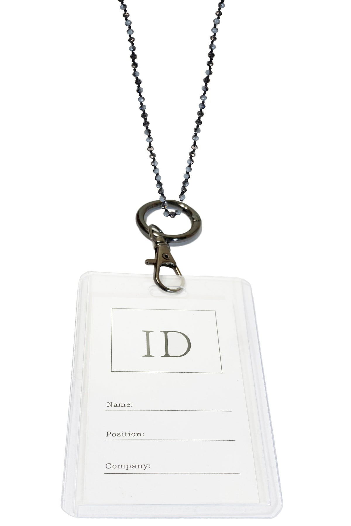 Crystal Bead Necklaces Badge Holder N3537