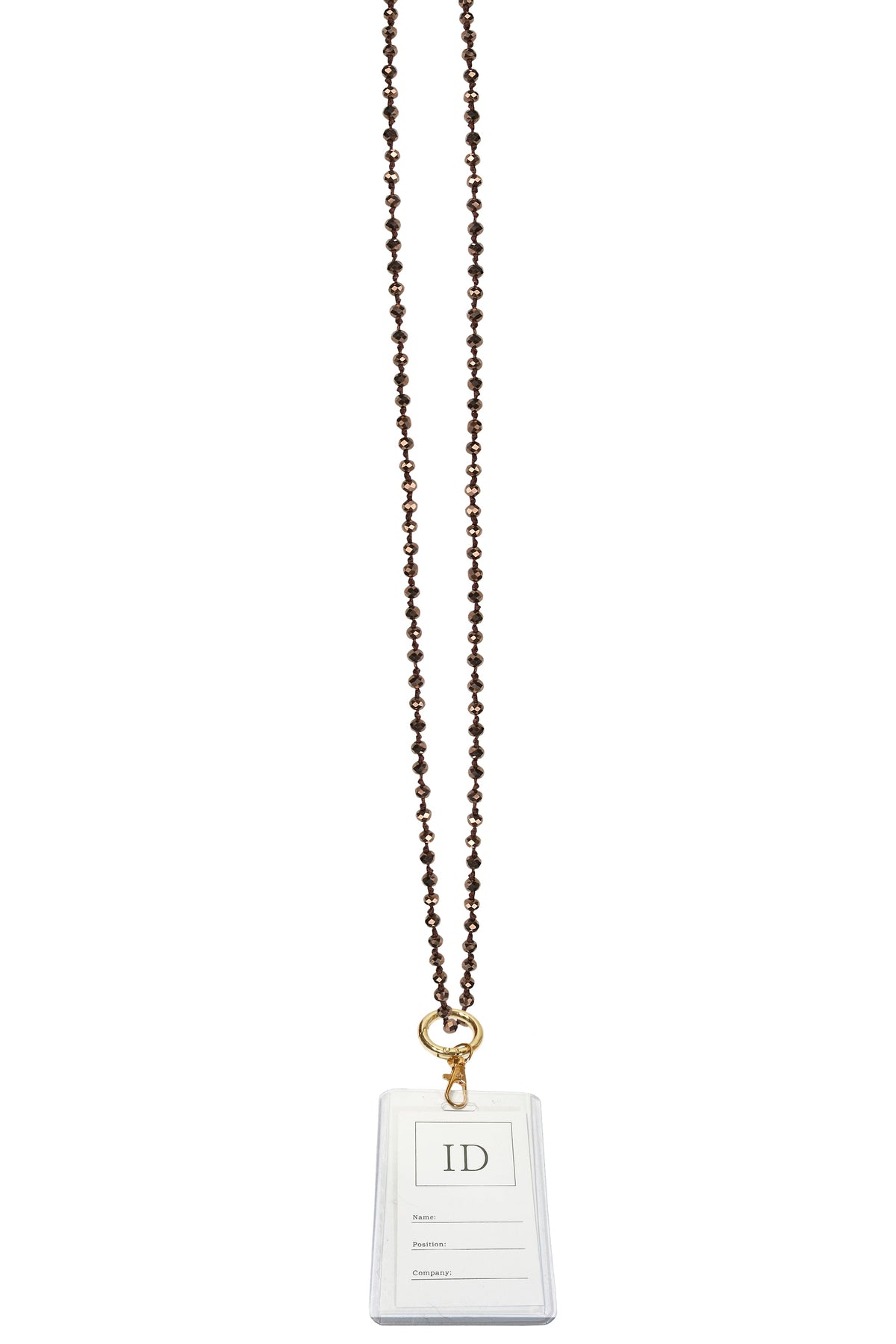 Crystal Bead Necklaces Badge Holder N3537