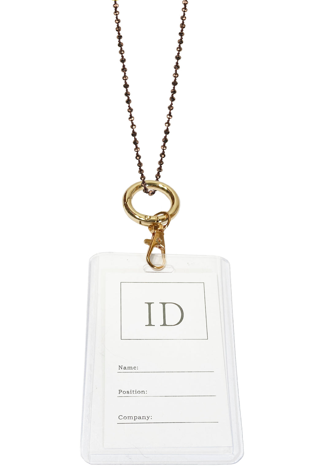 Crystal Bead Necklaces Badge Holder N3537